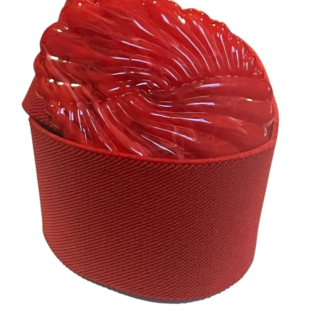 Vintage Red Stretch Wide Belt Resin Buckle Retro Eclectic
